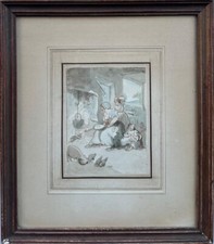 Attributed to Thomas Rowlandson (1756-1827) : 'The Country Cobbler', watercolour