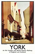 TX422 Vintage YORK The Shambles Yorkshire LNER Railway Travel Retro Poster A3/A4