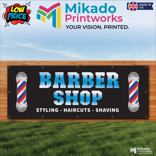 Barber shop black banner - shop,