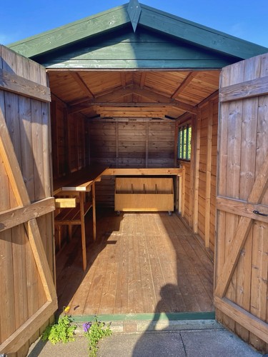 12ft 6ft apex shed - x,