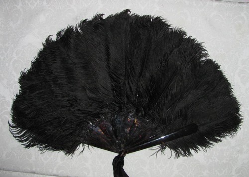 Antique victorian fan - antique, black