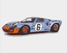 Large ford gt40 decal - gt40, car
