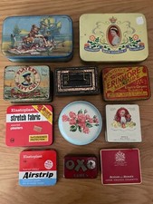 11collectable vintage tins-CadburyCoronation/Players/Oxo/Thornes/Erinmore/Horner