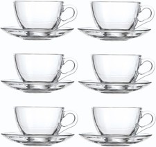 Glass Teacup and Saucer