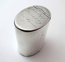 Rare Scottish Antique Solid Silver Georgian Snuff Canister Vesta Case Pill Box