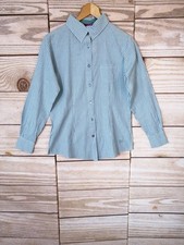 Mistral Womens Blouse Size 10 Green Hopscotch Shirt Gingham Long Sleeve Cotton