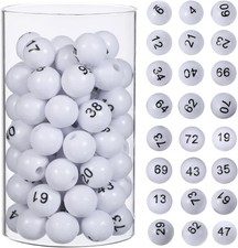 SOIMISS 75 Pcs Bingo Balls Set, Numbered Balls with Clear Numbers, Portable Min