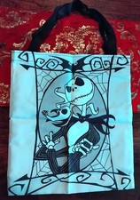 THE NIGHTMARE BEFORE CHRISTMAS 'JACK & ZERO' OPEN STRONG CANVAS TOTE BAG *NEW