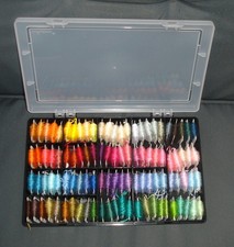 100 Full Bobbins Anchor DMC Etc Embroiderty Threads In Storage Box M