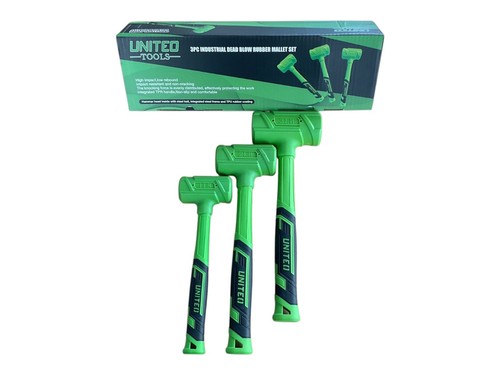 3pc rubber dead blow hammers - rubber,