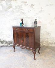 Vintage 1960s Repro Antique Style Mahogany Drinks Cabinet Bar Cabriole DELIVERY