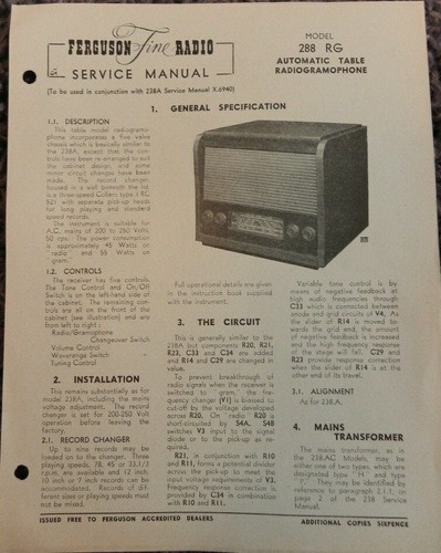 Ferguson fine radio automatic - ferguson,