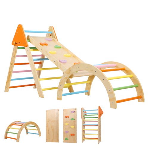 Wooden climbing frame - climbing,