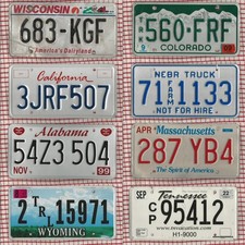 JOB LOT SET OF 8 ROUGH CONDITION AMERICAN LICENSE LICENCE NUMBER PLATES #8