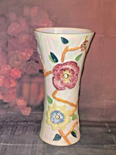 Vintage 26cm Arthur Wood Lustre Vase Floral Relief Design, England, c.1940s