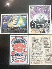 Concert Posters Jefferson Airplane+Grateful Dead 4 Reprints 1960s Gig Flyers Art
