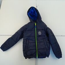 DECATHLON Jacket 8 Years Blue Coat Boys Kids Padded Hooded Reversible
