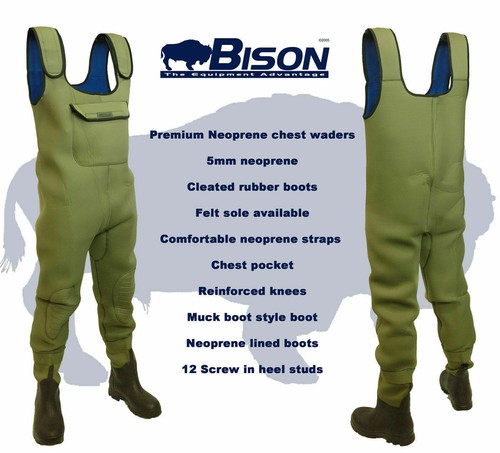 Neoprene chest waders - waders,, bison