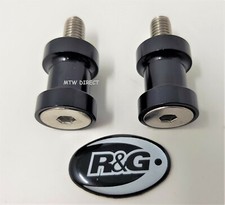 R&G RACING M8 BLACK PADDOCK STAND BOBBINS Suzuki GSXR750 K1 K2 K3 K4 K5
