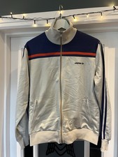 Rare 1970s 1980s Adidas Track Silver Jacket Space Age M 5’11”