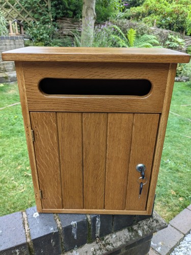 Handmade solid oak postbox - handmade,