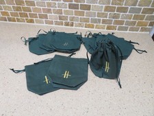 11x Harrods Green Cloth Drawstring Gift Bag/Pouch With Gold H 12cm x11cm x 6cm