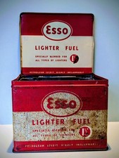 Vintage Esso Lighter Fuel Tin Oil Can Jug Pourer Advertising Shop Display Rare