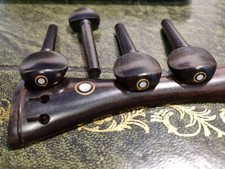 Violin Peg Set of 4 all Ebony, naturally shaded 4/4 Paris Eye inset to match