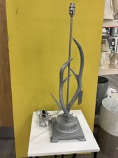 DAVID HUNT HAND CRAFTED ANTLER TABLE LAMP BESPOKE GREY FINISH ANT4229 EX DISPLAY