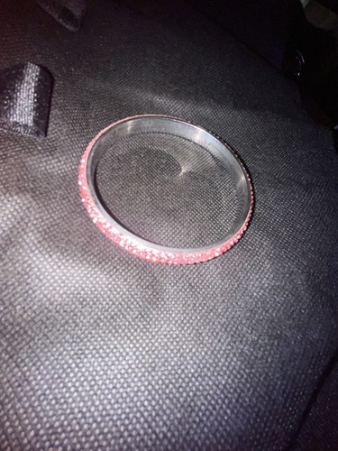 Pink rhinestone crystal - pink, bangle
