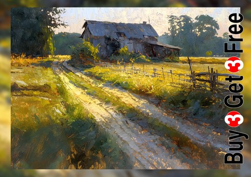 Golden country path - golden, oil