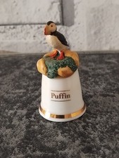 Sterling Classic? Thimble Puffin Hand Painted Pewter British Wildlife Collection
