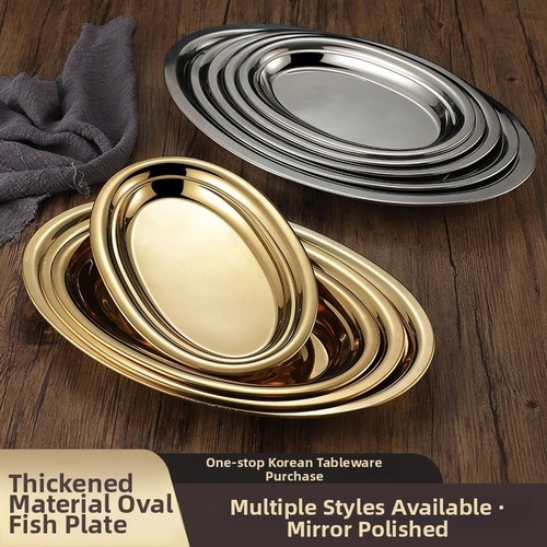 Stainless steel fish platter - stainless,