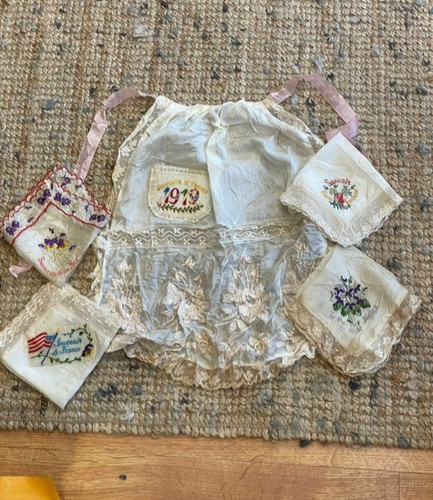 Lot antique french - 5, silk