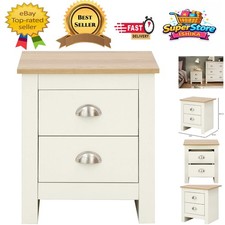 Stylish cream oak bedside - oak,