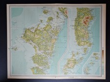 Antique 1912 Map - North & South Uist - Hebrides - Scotland - Bartholomew