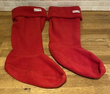 Hunter Wellington Welly Boot Socks Red Fleece Liners Women's M UK 3-5