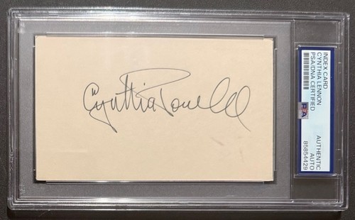 Cynthia lennon signed 3x5 card - cynthia,