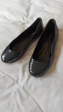 Sequinned shoes, Jaeger silver grey flat shoes size 5 (38)