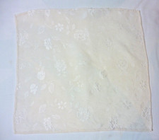 Medium weight mens silk top pocket handkerchief Creamy white damask fabric  NEW