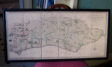 1799 Gream Faden Sussex Framed Important Antique Map Gardner Yeakell Brighton