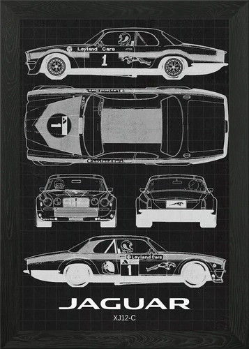 Jaguar xj12c framed wall - jaguar,