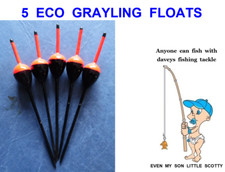 5 ECO GRAYLING TROUT FLOATS FOR RIVER LAKE TROTTING PERCH CHUB BARBEL FISHING