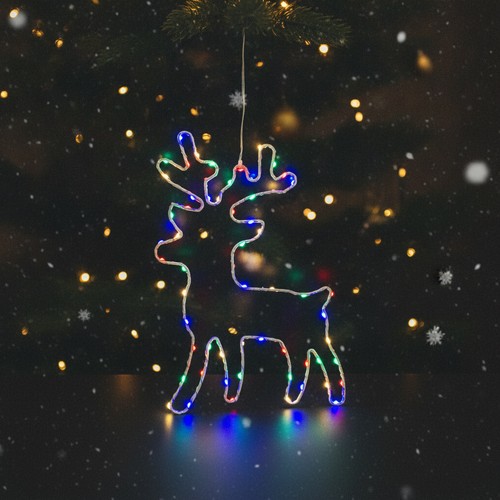 Iron christmas reindeer lights - iron,