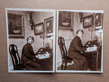 2 OLD PHOTO WOMEN FASHION WRITING DESK LAMP INTERIOR DESIGN 1920 DR 381