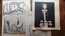 Pablo Picasso three art works drawing, prints hand signed