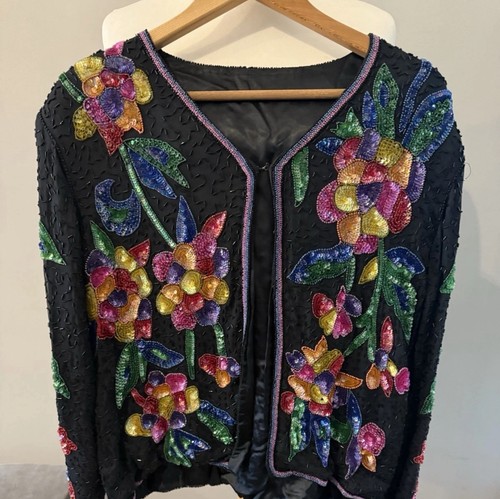 Silk jacket embellished - jacket,