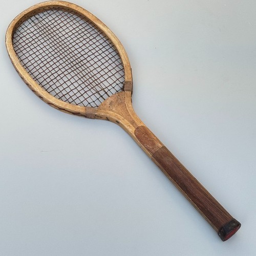 Antique tennis racket wooden - antique,