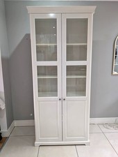 IKEA Liatorp High Glazed Glass Cabinet, White  Good Used Condition      .123