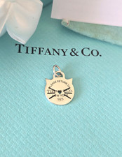 Return to Tiffany & Co. Small Silver CAT Kitten Tag Charm Pendant, Very RARE